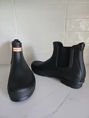 Hunter Men's Original Chelsea Waterproof Rain Boots - Black - Size US 11